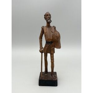 Vintage‎ OURO ARTESANIA Made in Spain Hand Carved Wood Figurine 8" Tall Statue